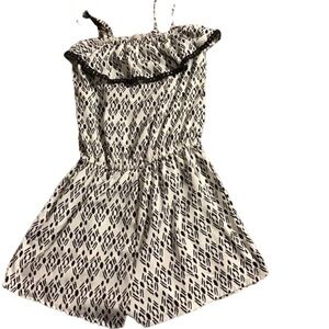 Scooter White & Black Pattern Girls Summer Romper Short Outfit